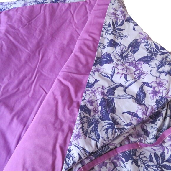 Handmade Reversible Hawaiian Quilt Beach Picnic Blanket Carrying Case Purple - Picture 9 of 15